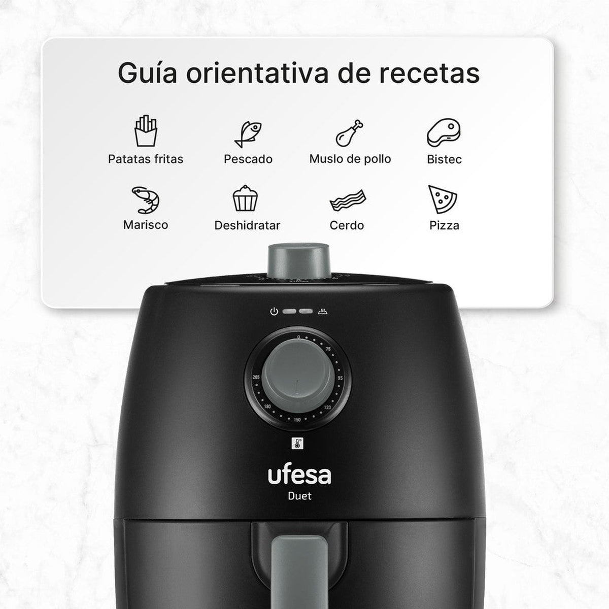 Freidora de aire Ufesa Duet 2L 1200W