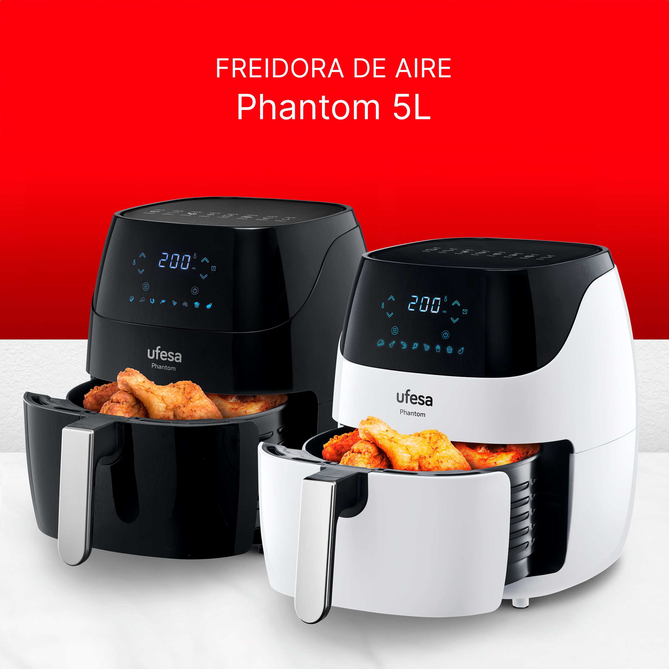 Freidora de aire digital 5L con WiFi Phantom – Ufesa